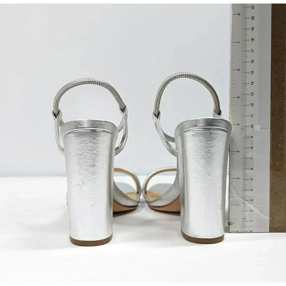 Schutz Women's Pincesa Silver Metallic High-Heel Sandals Size 7.5 B (MSRP $170) - Picture 8 of 12